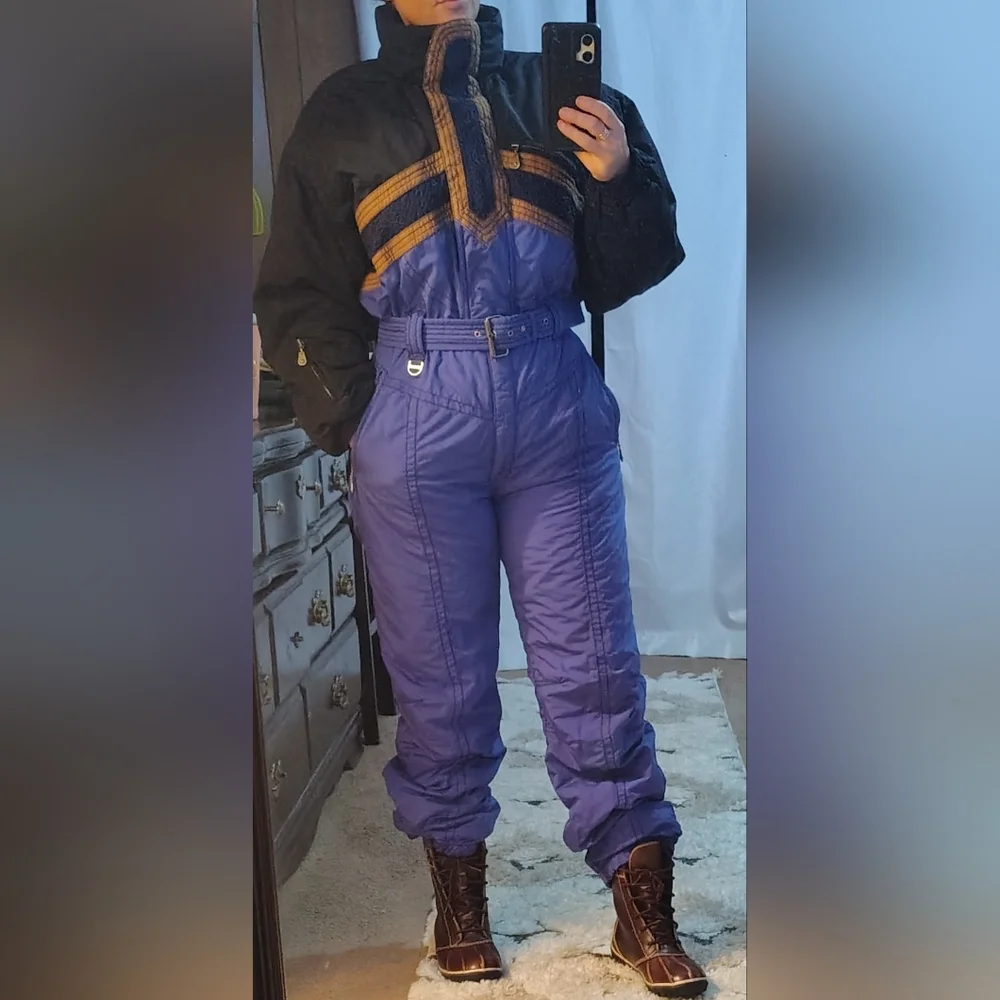 Rare vintage kaelin embroidered ski suit size 12 - Picture 2 of 5